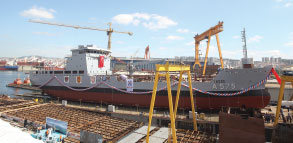 Turkey’s Locally Built Logistical Support Ship Launched