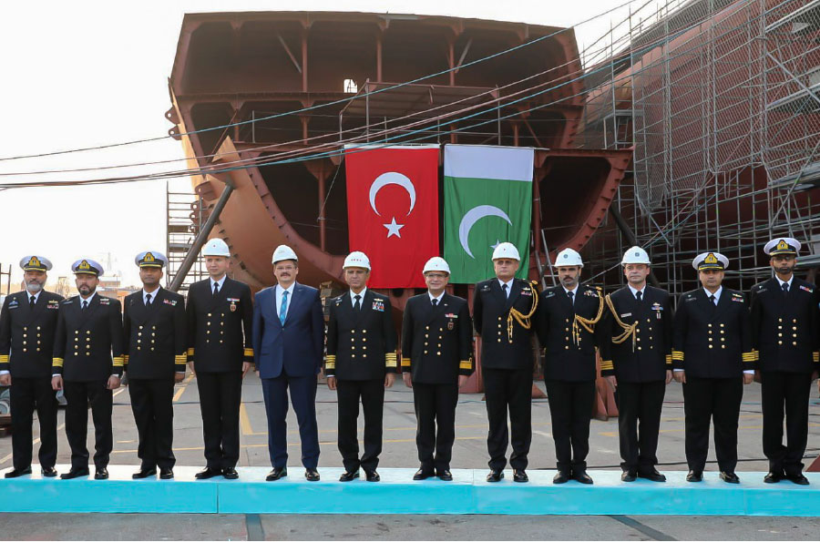 Chief of the Pakistan Naval Staff Admiral NIAZI Briefed on JINNAH Class Corvette Construction at  Istanbul Naval Shipyard