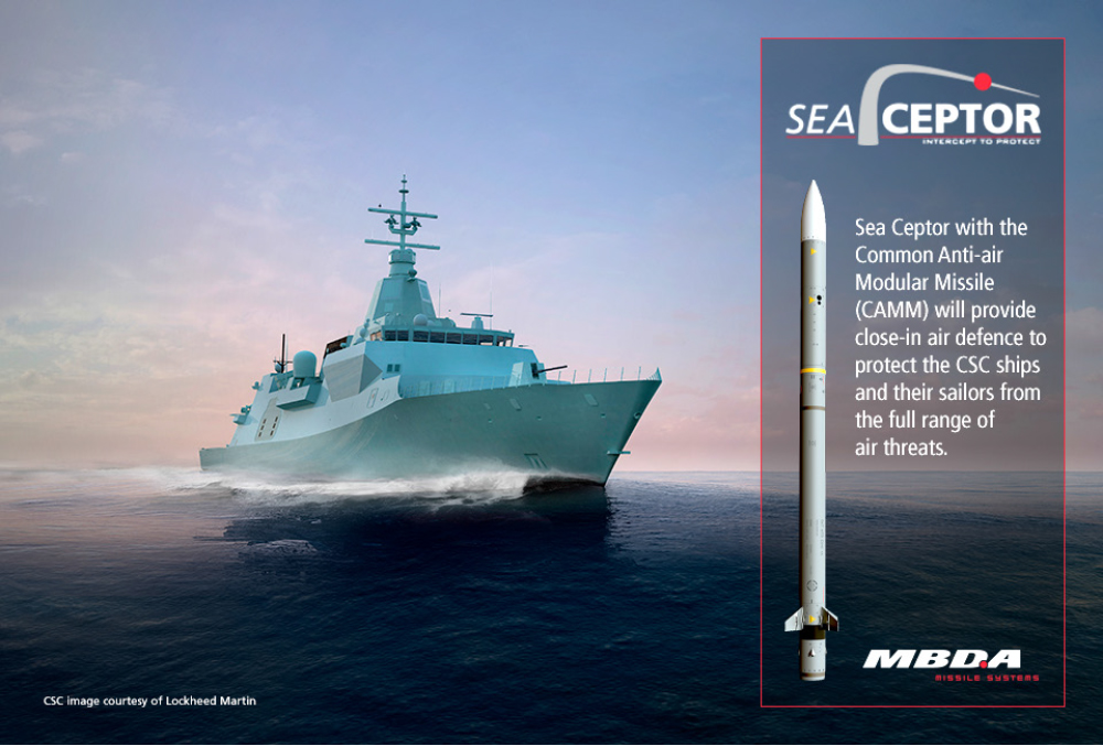 MBDA’s Sea Ceptor Ordered for Canadian Surface Combatant
