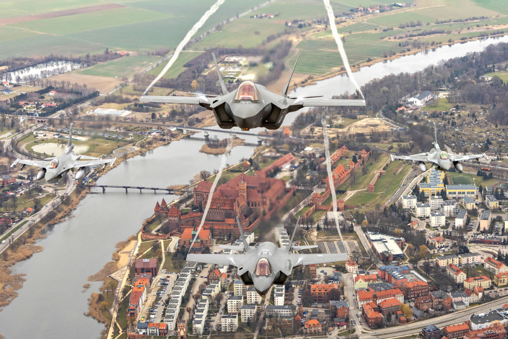Royal Netherlands  Air Force F-35s at Malbork, Poland 